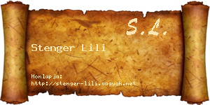 Stenger Lili névjegykártya