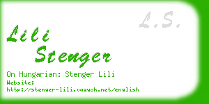 lili stenger business card